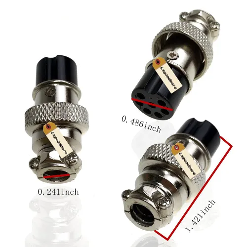 Miniatura 6 de Lsgoodcare Kit de surtido de 48 piezas, conector de cable de aviación macho hembra de 6 pines, 7 pines, 8 pines, 9 pines, 10 pines, rosca de 16 mm