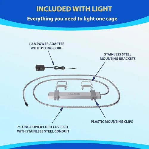 Miniatura 3 de HappyBird Lighting - Luz de jaula para pájaros con protector para masticar, luz LED de espectro completo para mascotas, simula el entorno natural