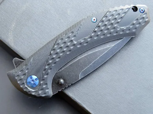 Miniatura 7 de Eafengrow EF927 Cuchillo de bolsillo D2 Hoja de acero con revestimiento de óxido negro, cuchillo para exteriores, mango G10, rodamiento de bolas