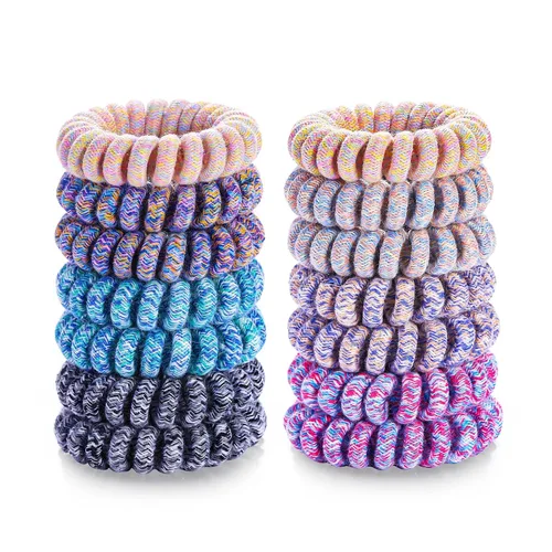 Miniatura 10 de TIZZYT Lazos para el cabello en espiral básicos, sin arrugas, 18 unidades, color macarrón