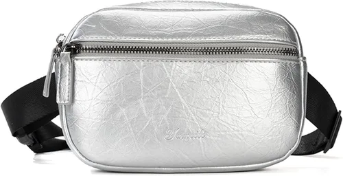 Miniatura 13 de Ausion Riñonera de cuero para hombres y mujeres, cangurera para senderismo, correr, viajes, múltiples bolsillos - Riñonera con cremalleras Marrón