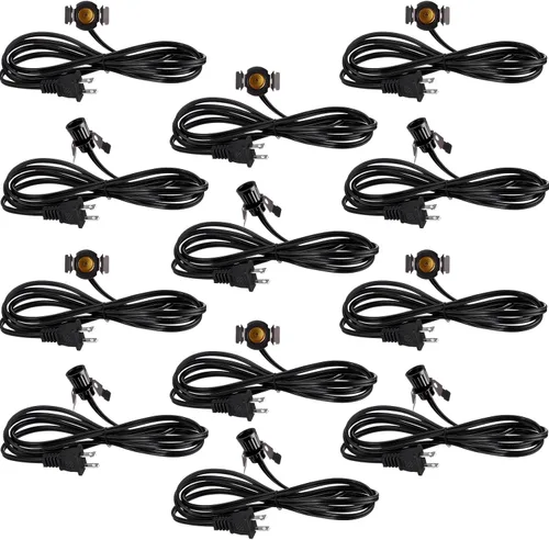 Miniatura 17 de Macarrie 2 Piezas Cables de Lámpara con Clip con Portalámparas E12 Cable de Repuesto de Lámpara Individual para Accesorios de Decoraciones de Pueblo