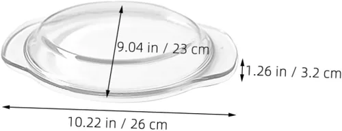Miniatura 2 de Cubierta de vidrio para microondas de 10.23 x 9.05 pulgadas, resistente al calor, reutilizable, de grado alimenticio, tapa protectora