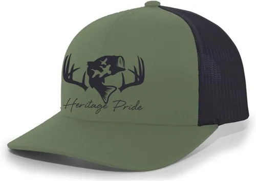 Miniatura 24 de Heritage Pride Sombrero de camionero de malla bordada para hombre de caza de pato de pesca de ciervos