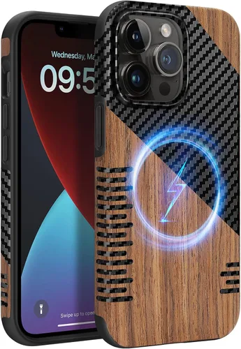 Miniatura 37 de Funda magnética ZZDZZ compatible con iPhone 14 Plus [Compatible con Magsafe] Diseño de cuero premium TPU híbrido a prueba de golpes (Negro)
