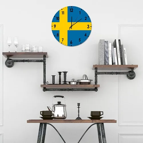 Miniatura 562 de Cheyan Reloj de pared con bandera de Canadá de 12 pulgadas, silencioso, sin tictac, de PVC, funciona con pilas, reloj redondo decorativo, regalo