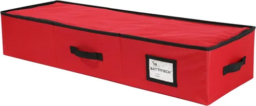 Miniatura 11 de Sattiyrch - Caja de almacenamiento de adornos de Navidad con cierre de cremallera doble - Caja que aporta ranuras para 128 adornos navideños de 3