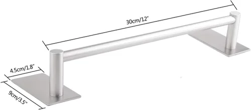 Miniatura 2 de Toallero para toallas de baño, resistente 3M, autoadhesivo, para colgar toallas de mano, de acero inoxidable montado en la pared, para baño, cocina