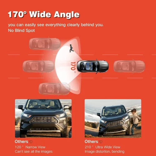 Miniatura 6 de Cámara de visión trasera AHD 720P/1080P para automóvil, visión nocturna HD, cámara de respaldo de coche gran angular de 170°, cámara inversa