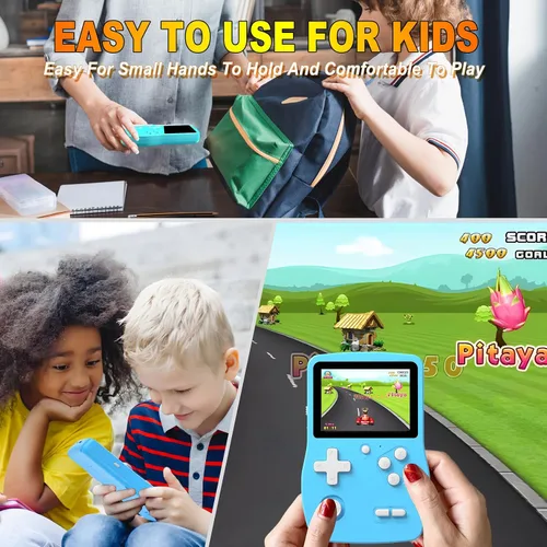 Miniatura 5 de Juegos de mano de 32 bits para niños precargados 139 videojuegos, reproductor de videojuegos portátil con pantalla IPS de 3.0 pulgadas y batería