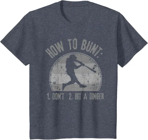 Miniatura 69 de Cómo Bunt Don't Hit A Dinger - Camiseta divertida de béisbol y sóftbol, Negro, S