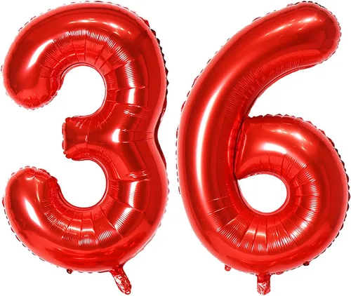 Miniatura 26 de Globo de helio rojo del número 10 de 40 pulgadas, autosellado para decoración de fiesta de cumpleaños y decoración de fiesta de aniversario (rojo 10)