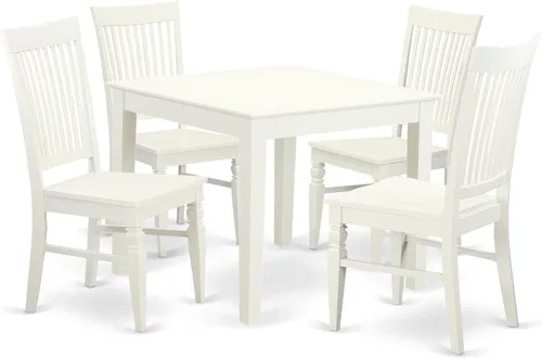 Miniatura 8 de East West Furniture OXWE3-LWH-W - Juego de cocina de 3 piezas para espacios pequeños que contiene una mesa cuadrada y 2 sillas de comedor, 36 x 36