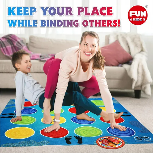 Miniatura 2 de FunKidz - Juego clásico de poses giratorias, juego de fiesta gigante para niños y adultos, mayor tamaño, actividad familiar en interiores
