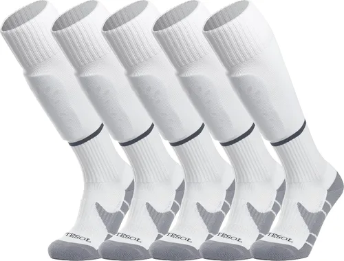 Miniatura 34 de APTESOL - Calcetas de fútbol hasta la rodilla (paquetes de 1/3/5) Calcetas acojinadas para niños, jóvenes, adultos, para equipos deportivos OTC