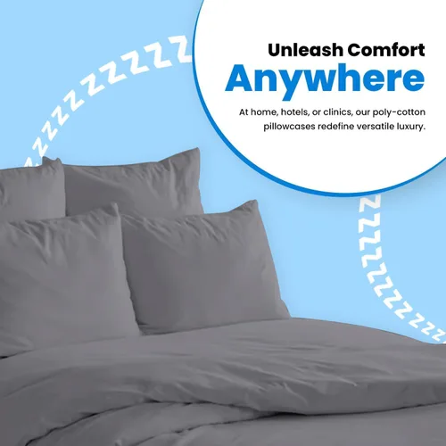 Miniatura 7 de Avalon Bedding Juego de 2 fundas de almohada de tamaño estándar color gris, mezcla de algodón de 200 hilos, suaves y transpirables, perfectas