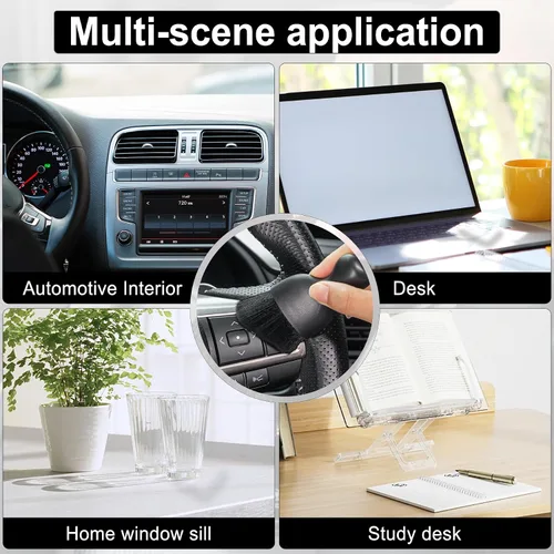 Miniatura 6 de GaRhomxy Cepillos para detalles del automóvil, cepillo suave para barrer el polvo del interior del automóvil, cepillo de cerdas suaves, herramienta
