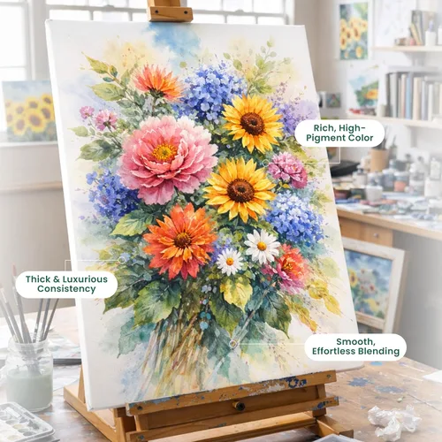 Miniatura 8 de MyArtscape Juego de pintura de acuarela, 24 colores, tubos de 24 x 0.4 fl oz (0.4 fl oz), pinturas de acuarela profesionales, pigmentos resistentes