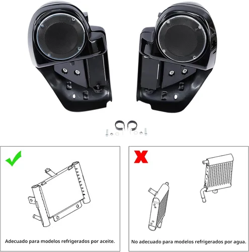 Miniatura 2 de TCMT Caja de altavoces Pod de 6.5 pulgadas, carenado inferior ventilado compatible con Harley refrigerado por aire 2014-2024 Touring Road King