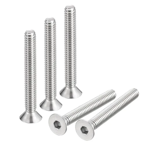 Miniatura 20 de uxcell 5/16-18x1-1/2 Tornillos de cabeza avellanada plana, 5 tornillos de cabeza plana de acero inoxidable 304, rosca completa, pernos avellanados