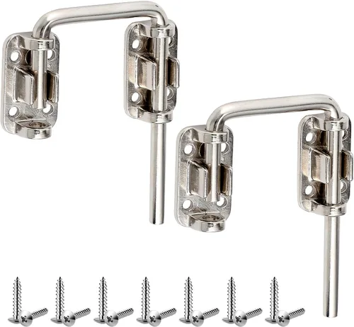 Miniatura 7 de Hicarer 1 pestillo de bloqueo de puerta corrediza de patio de 2 pulgadas. Cerradura segura de perno en U para puertas corredizas de vidrio, puerta