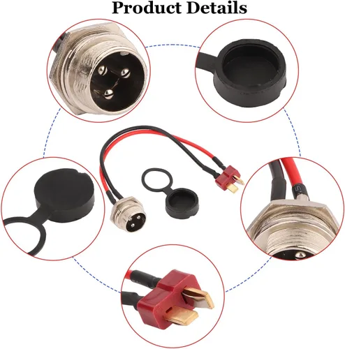 Miniatura 4 de Puerto de carga de scooter eléctrico con cubierta antipolvo, conector de puerto de carga compatible con Kugoo M4, M4Pro Scooter eléctrico