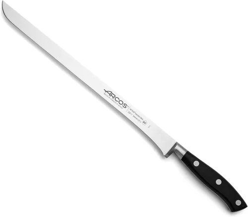 Miniatura 29 de Arcos Cuchillo forjado dentado de acero inoxidable de nitrum de 5 pulgadas y hoja de 5.118 in. Mango ergonómico POM de polioximetileno. Serie Blanco