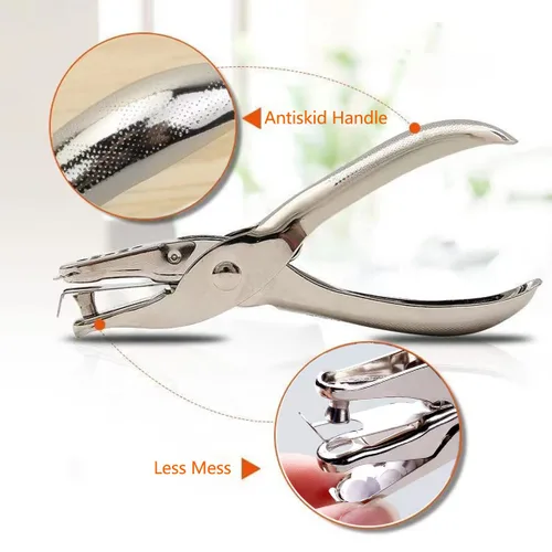 Miniatura 4 de HZMM Perforadora de un solo agujero de 1/4 y 1/8 pulgadas, 2 perforadoras de papel circulares de mano con capacidad de 8 hojas, máquinas