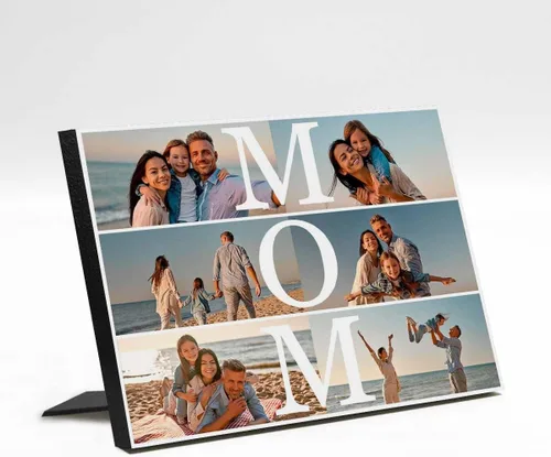 Miniatura 14 de InterestPrint Panel de fotos personalizado para mamá y nombre para exhibición de mesa Love You Mom You're the Best 3 Fotos Marco de fotos