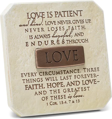Miniatura 2 de Lighthouse Christian Products Love Endures - Placa para barra de título de bronce (3.75 x 3.75 pulgadas)