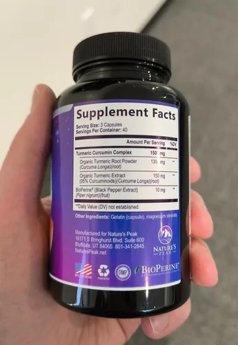 Miniatura 4 de Suplemento de curcumina de cúrcuma – 95% curcuminoides con cúrcuma orgánica y jengibre, extracto de pimienta negra BioPerine para una mejor