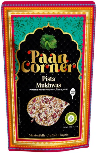 Paan Corner Pista Mukhwas, ambientador bucal de pistacho, 4.23 onzas, ingredientes limpios