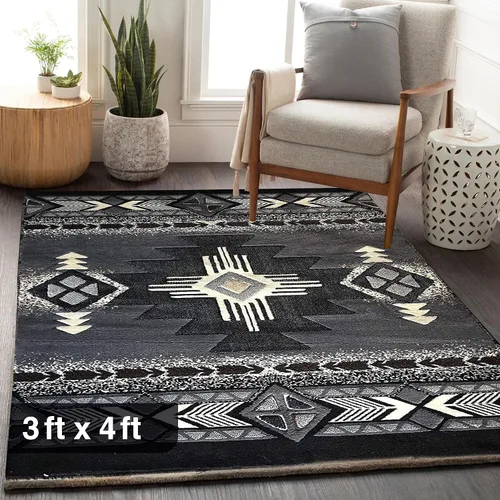 Miniatura 73 de YHSF South West - alfombra estilo nativo americano del suroeste C318 - fácil de limpiar, gruesa, suave, duradera, alfombra inspirada en tribus