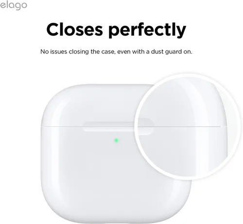 Miniatura 4 de elago Protector contra el polvo compatible con AirPods 4 – Película adhesiva antipolvo, protege de residuos de hierro y metal (gris oscuro)