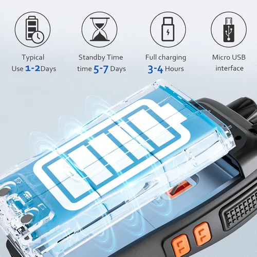 Miniatura 4 de H888S (4 unidades) Walkie Talkies Radio de mano de dos vías con auriculares originales, radios de 2 vías UHF transceptor de mano Walky Talky