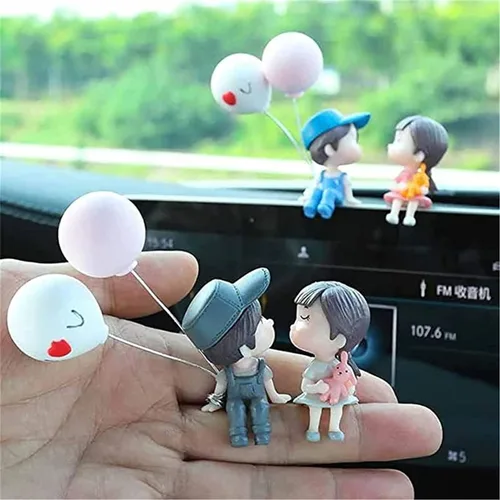 Miniatura 3 de Lindos adornos para pareja, decoración del tablero del automóvil, decoración del automóvil, figuras de acción de dibujos animados para parejas, 2