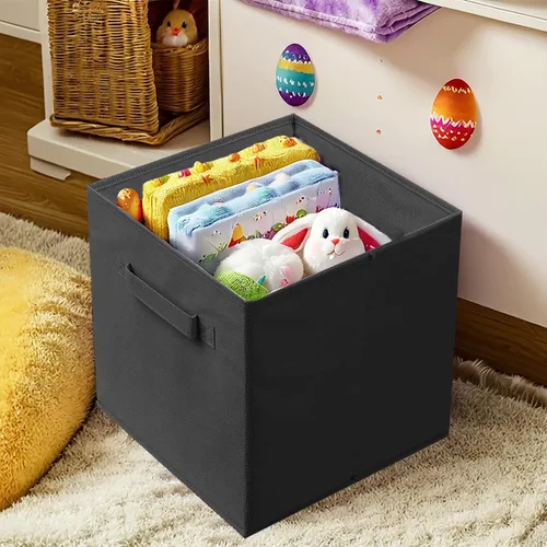 Miniatura 6 de PowerKing Cubos de almacenamiento plegables con asas, contenedores plegables de tela para estantes de armario, contenedores de almacenamiento