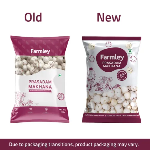 Miniatura 7 de Farmley Phool Makhana crudo sin gluten Foxnuts crudos, semillas de loto reventadas, 100% natural y crujiente, aperitivo nutritivo alto