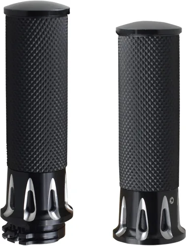 Miniatura 6 de NTHREEAUTO 1" / 25mm Agarres de manillar para motocicleta, universal, compatible con Harley Sportster Iron 883 Dyna Road Electra Glide Softail Negro