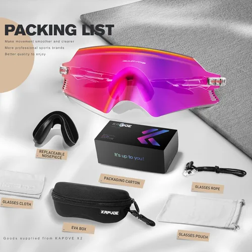 Miniatura 6 de KAPVOE Gafas de Ciclismo Gafas de Sol para Bicicleta de Montaña MTB Gafas Protectoras de Motocicleta a Prueba de Viento Hombres Mujeres Triatlón