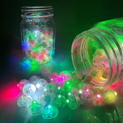 Miniatura 5 de Aogist 100 luces de globo Mutilcolor, luz de bola pequeña impermeable de largo tiempo de espera, lámpara LED redonda para linterna de papel, fiesta