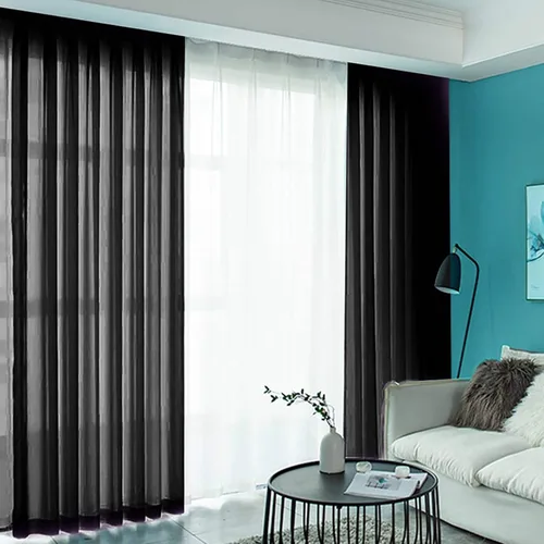 Miniatura 14 de ShinyBeauty Cortinas de gasa rojas de 84 pulgadas de largo, paquete de 2 cortinas transparentes de 29 x 84 pulgadas, 2 paneles de cortinas de gasa