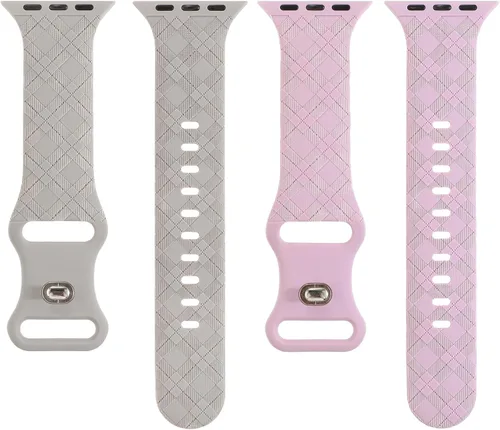 Miniatura 2 de Correas grabadas a cuadros compatibles con Apple Watch Band de 1.575 in 1.614 in 1.496 in 1.654 in 1.732 in 1.772 in 1.929 in, correa deportiva