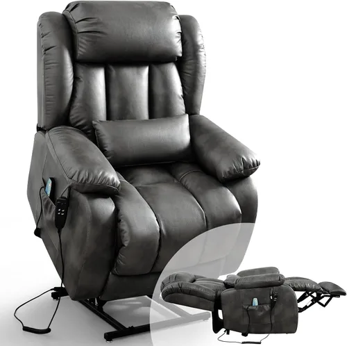 Miniatura 14 de Infinite Position Lay - Silla reclinable plana para adultos, silla elevadora eléctrica de doble motor para personas mayores con masaje