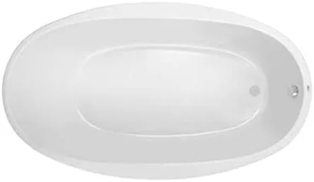 PROFLO PFS7040 Lansford - Tina de remojo de acrílico con desagüe reversible y desbordamiento, 70 x 40 pulgadas, color blanco