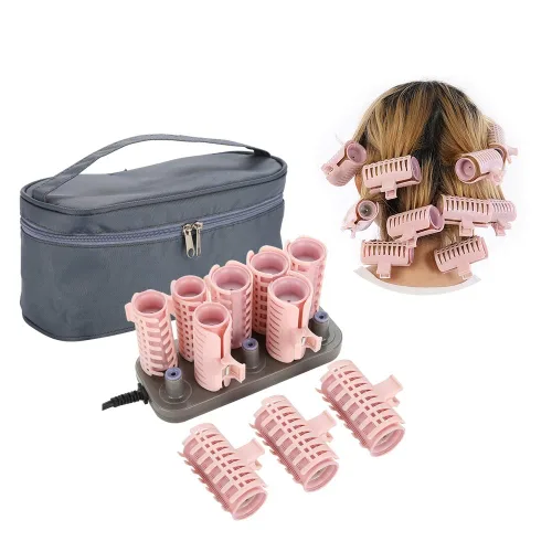 Rodillos calientes compactos de calor instantáneo, fijadores de cabello, rizadores de pelo para cabello largo y corto, 10 unidades profesional de