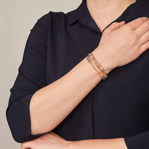 Miniatura 4 de Fossil - Pulsera de acero inoxidable y cuero genuino para mujer