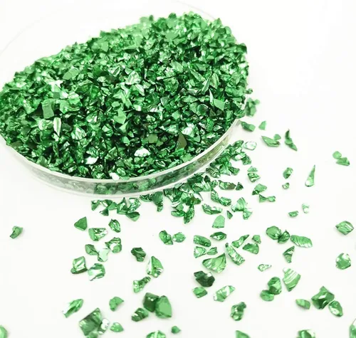 Miniatura 12 de Chips irregulares de vidrio triturado, piedras preciosas de grava metálica con purpurina irregular, 7.05 oz 0.78 a 0.19 pulgadas para manualidades