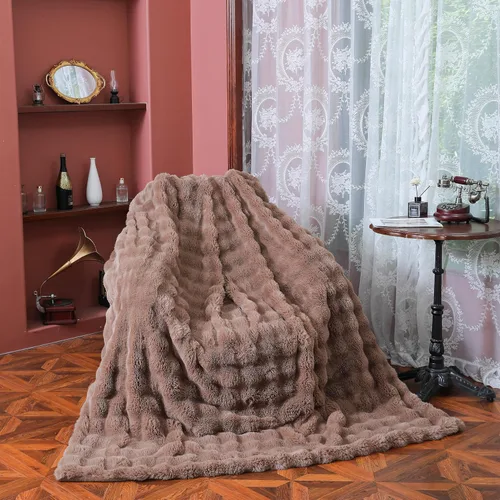 Miniatura 48 de UKELER - Manta Boho Sherpa 60" x 50" - Mantas de franela suaves y esponjosas para cama/sofá/oficina/camping A-bohemio