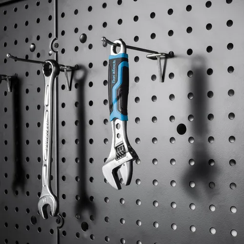 Miniatura 7 de DURATECH - Llave ajustable de 6 pulgadas, llave combinada 3 en 1 con extremo de caja/función hexagonal, acero CR-V, escalas métricas y SAE, cromada